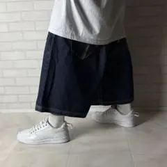 アカデミクス 鬼ヒゲ 極太 オーバーサイズ デニムショーツ バギーパンツ 刺繍のサムネイル