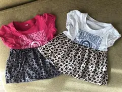 ヒョウ柄レオパードプリントTシャツ2枚セット