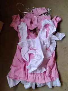 ピンクメイド服 ヘッドドレス付き