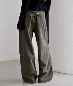 UNE MANSION バック ボタンポイントワイドデニムパンツ