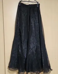 シフォン フレアスカート ブラック