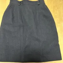 黒 ヘリンボーン タイトスカート ひざ丈