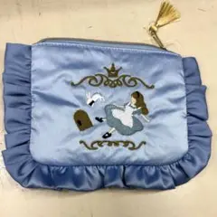 【水曜日のアリス】刺繍フリルポーチ　アリスドア
