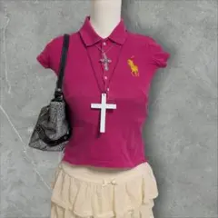 小さいサイズ　y2k平成ギャル ラルフローレン　ビックポニー　ポロシャツ ピチT