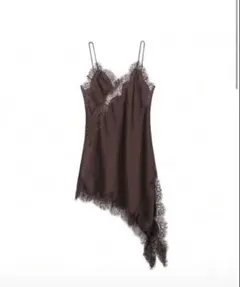 ブラウン アシンメトリー キャミワンピース ZARA似