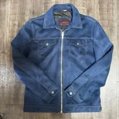 ZARA（ザラ）スエード調ブルゾン ジャケット ネイビー L相当　青　メンズ