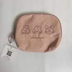 mimimou 우사기 刺繍 ポーチ ピンク