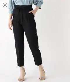 index MERMAID LINE C ドビーテーパードパンツ　ブラック