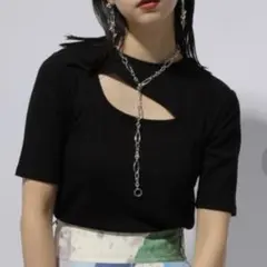 HARE ハレ　フロントスクエアアキTシャツ　ブラック