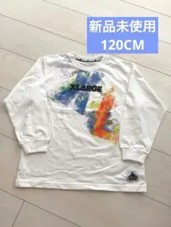 新品未使用　120CM　XLARGE カラフル　ホワイト　長袖Tシャツ