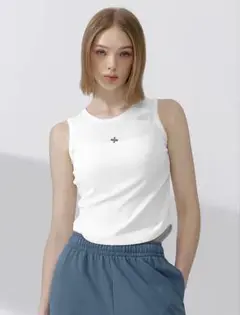 XEXYMIX ストレッチリブ ラウンドヘム ノースリーブ