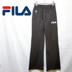 ✨FILA 黒 ロングフレアパンツ ウエストゴム