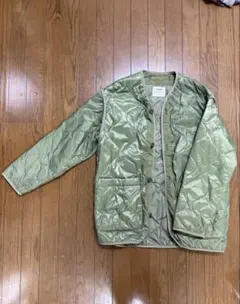 coen キルティングジャケット S オリーブグリーン