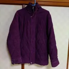 紫 コーデュロイ キルティングジャケット