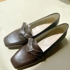 オリエンタルトラフィック リボンパンプス 甲深 スクエアトゥ 通勤 きれいめ