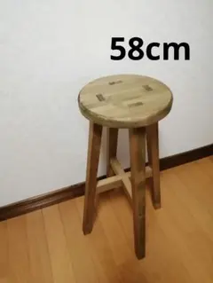 伝統技法ほぞ組】木製スツール 座面30cm×高さ65cm 花台 キャットタワー