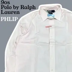 90s日本製古着ポロラルフローレン シャツフィリップ　L相当　クリーニング済