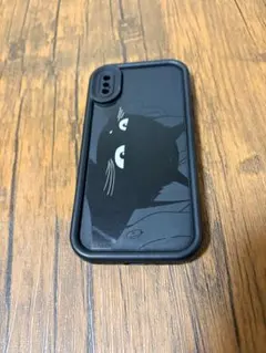 iPhoneXS/X黒猫イラスト iPhoneケース