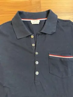 THOM BROWNE. ネイビー ポロシャツ Lサイズ トリコロールテープ - メルカリ