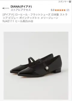 1010-18発送不可【ほぼ未使用】DIANA ビジュー メリージェーン