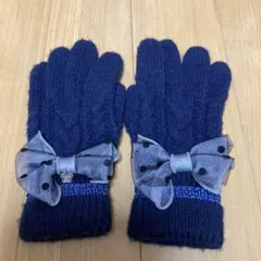 アナスイmini チュールリボン付手袋 ネイビー