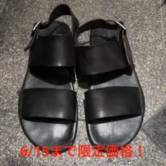 ANN DEMEULEMEESTER アンドゥムルメステール レザーサンダル 黒 - メルカリ