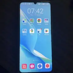 青いスマートフォン本体