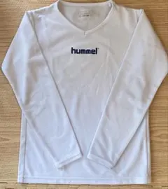ヒュンメル ジュニア　長袖インナーシャツ白　130 速乾ドライ　Vネック