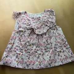petit main 花柄フリルシャツ 90