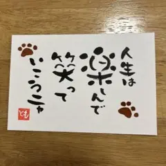 筆文字アート　人生は楽しんで笑っていこうにゃ