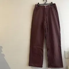 ハイウエスト／ブラウンデニムパンツ／Sサイズ／ストレート／美品／ワイドパンツ