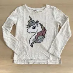 H&M ユニコーンリバーシブルスパンコール長袖Tシャツ134/140