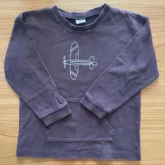 petit main 飛行機刺繍 長袖カットソー 110cm