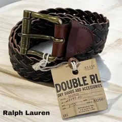 【美品】RRL ダブルアールエル ラルフローレン 編み込み ベルト 本革