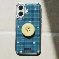 スマホグリップ ボタン イエロー 星柄 韓国 バレエコア　ウィッシュコア