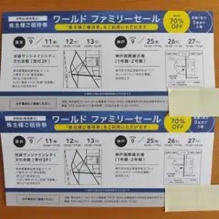 ワールドファミリーセール 株主様ご招待券 2枚セットのサムネイル
