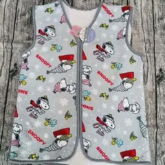 大人　スヌーピー　ボアスリーパー　ベスト　パジャマ　М~Lサイズ　グレー