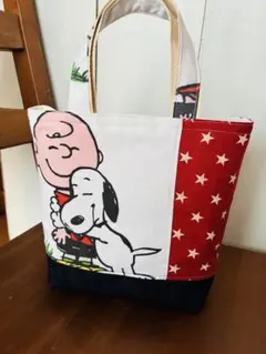 スヌーピー トートバッグ　お弁当袋　お散歩バッグのサムネイル
