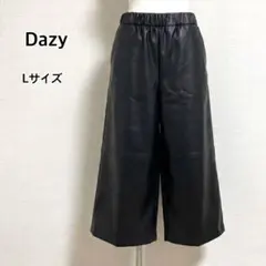 Dazy フェイクレザー ハーフパンツ ワイドパンツ 黒 ブラック L
