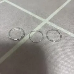 シルバー色リング 3点セット 17号