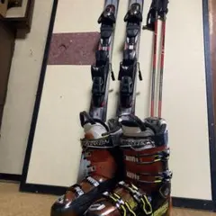 スキー板、ブーツ、ストック　セット