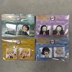 鬼滅の刃　繋がるスクエア缶バッジ　竈門炭治郎　竈門禰豆子　我妻善逸　嘴平伊之助