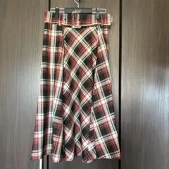 H&M チェック柄 フレアスカート