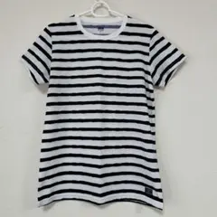 HELLY HANSEN ホワイト/ブラックボーダー柄 半袖Tシャツ