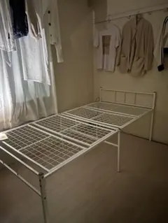 ベッドフレーム　脚長パイプベッド　ハイタイプ