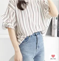 Alotta フリル袖Tシャツブラウスのサムネイル