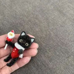 二足歩行　クリスマス黒猫ちゃん　モールアート　モールベア