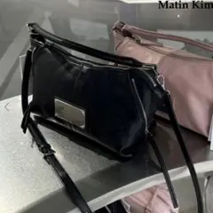 【美品】Matin Kim ブラックショルダーバッグ サイドジッパー　2way