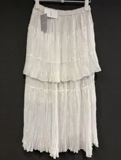 定価30,800円新品タグ付IÉNA プリーツロングスカート 038 白