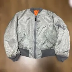 希少カラー★ 90s USA製 ALPHA MA-1 シルバー M　C942 90s USA製 ALPHAアルファ MA-1 フライトジャケット シルバー S